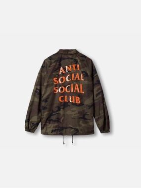 Anti Social Social Club Olive Camo Jacket with Orange Logo